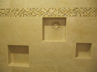 Alcoves in tile shower